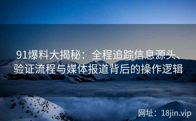 91爆料大揭秘：全程追踪信息源头、验证流程与媒体报道背后的操作逻辑